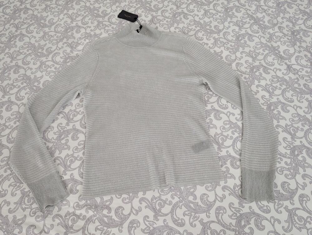 nwt rag & bone silver raina t-neck top